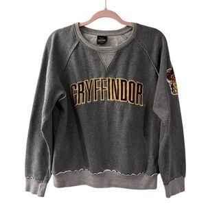 Universal Studios Harry Potter Gryffindor Embroidered Crewneck Sweatshirt Gray
